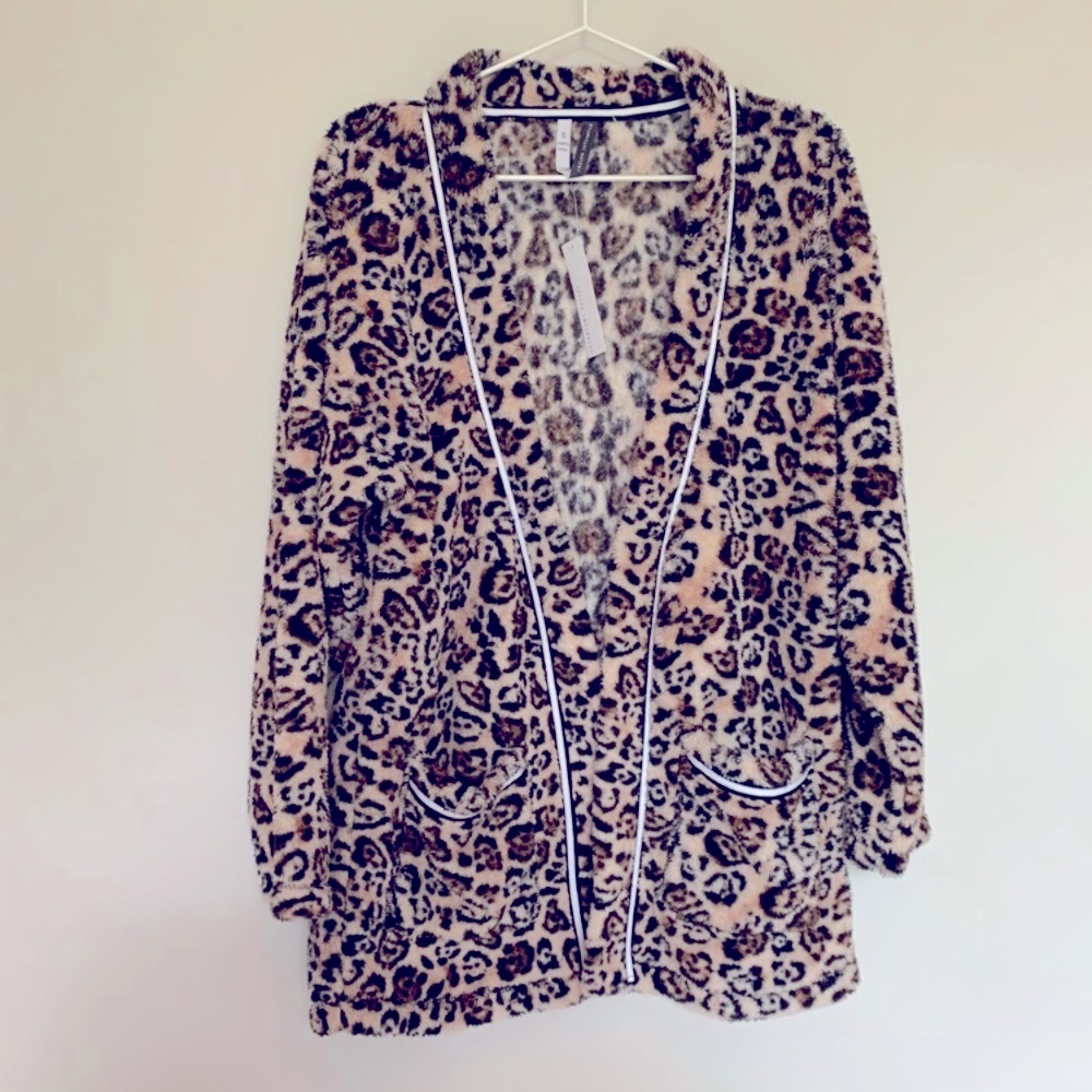 Gorgeous Cheetah Sherpa Sweater Cardigan
